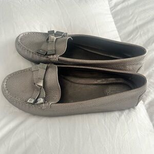 Michael Kors Metallic Loafers with Bow Accent